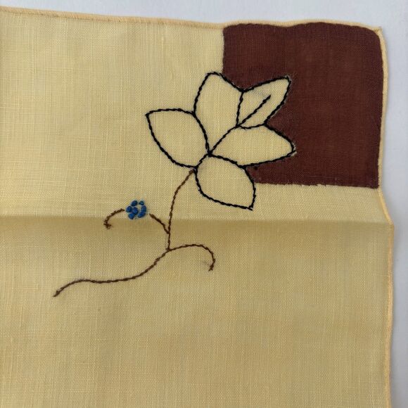 Vintage Yellow Embroidered Bridesmaid Hankie Wedding Whimsy Cottage Core Granny - Picture 3 of 7